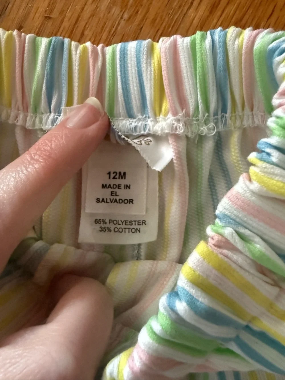 Lulu Bebe Pastel Striped Elastic Waist Shorts